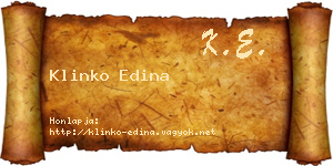 Klinko Edina névjegykártya