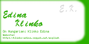 edina klinko business card